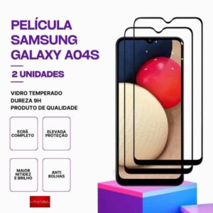 Pack 2 Películas Vidro Samsung Galaxy A04S – Vidro Temperado – Proteção 9H