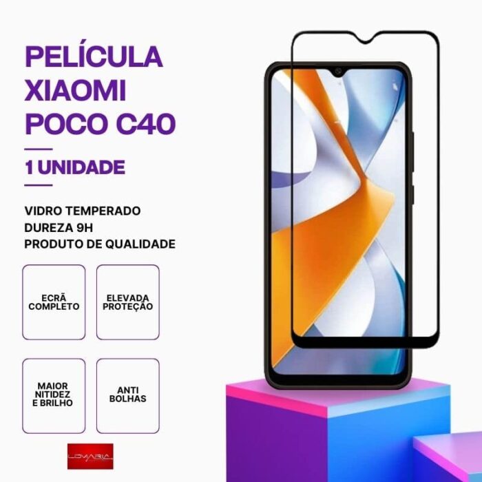 Película-POCO-C40-1 Película POCO C40 Vidro temperado premium