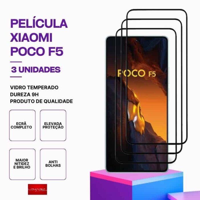 Pack 3 Películas Vidro POCO F5 – Vidro Temperado