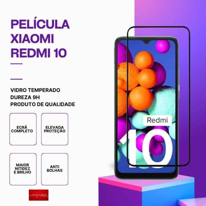 Película vidro Redmi 10 temperado premium