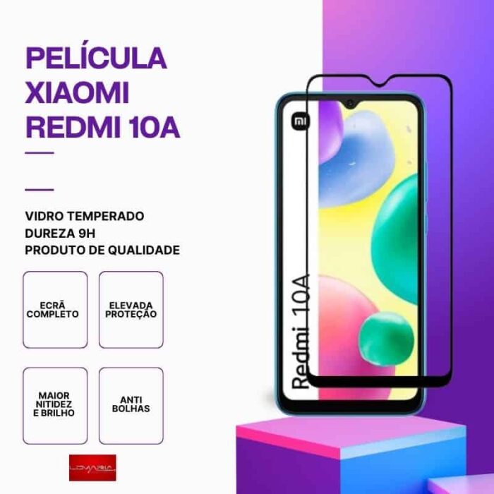 Película vidro Redmi 10A temperado premium