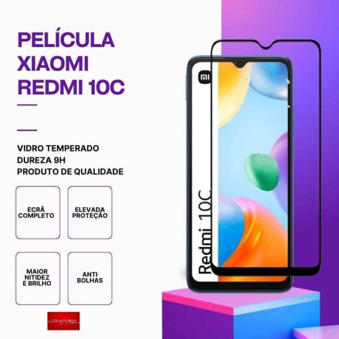 Película vidro Redmi 10C temperado premium