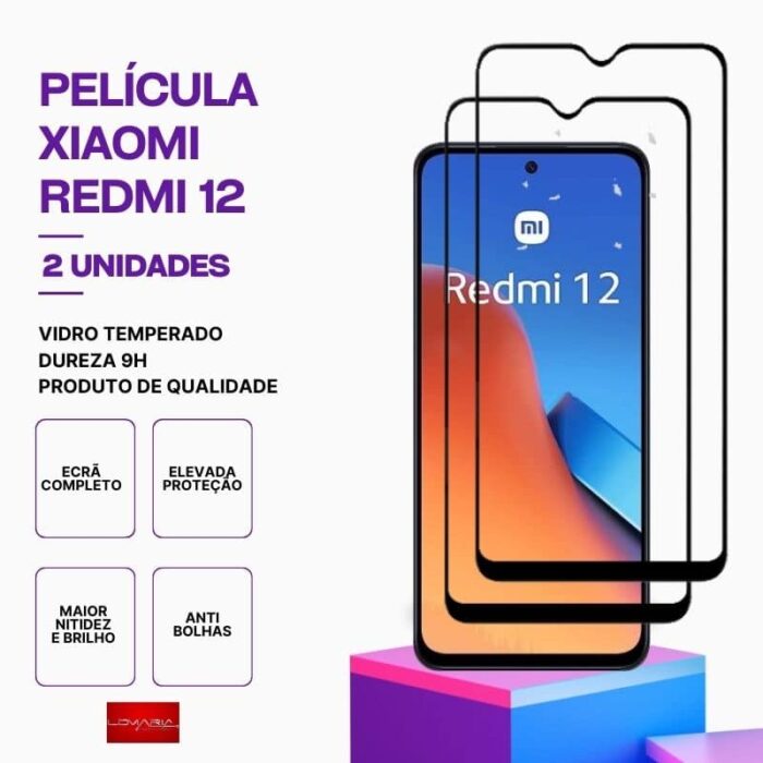Pack 2 Película Vidro Xiaomi Redmi 12 – Vidro Temperado