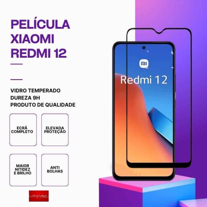 Película Vidro Xiaomi Redmi 12 – Vidro Temperado