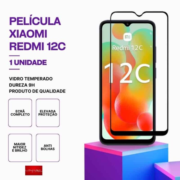 Película-Redmi-12c-1 Película Redmi 12C – vidro temperado Proteção 9H