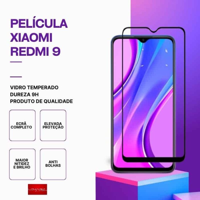 Película Vidro Xiaomi Redmi 9 – Vidro Temperado