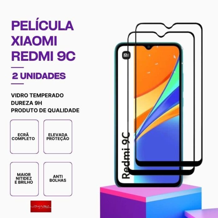 Película-Redmi-9C-2 Pack2 Películas vidro Redmi 9C temperada premium