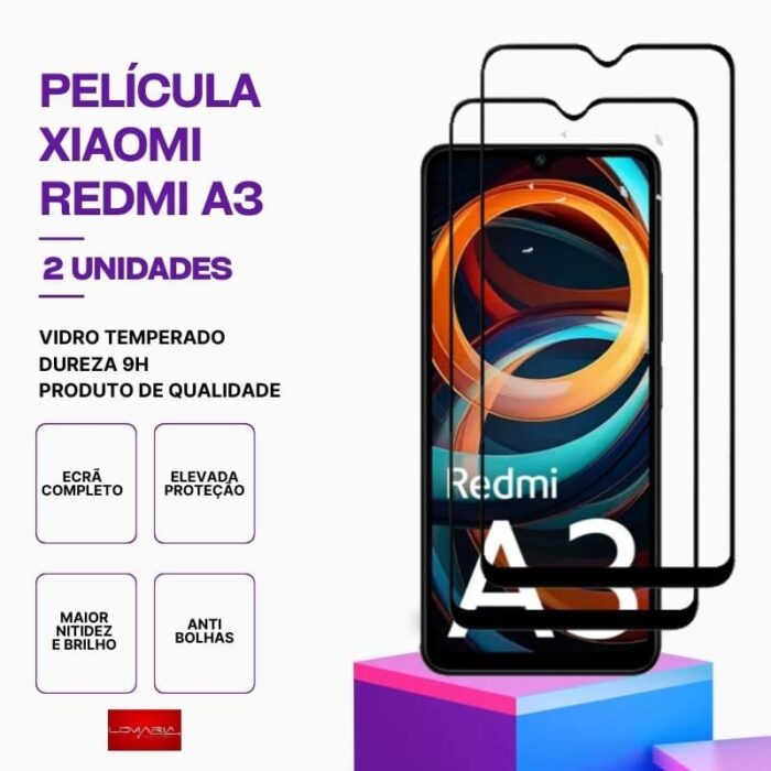 Película-Redmi-A3-2 Pack 2 Películas Vidro Xiaomi Redmi A3 – Vidro Temperado