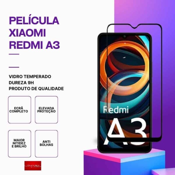 Película-Redmi-A3-des Película Vidro Xiaomi Redmi A3 – Vidro Temperado