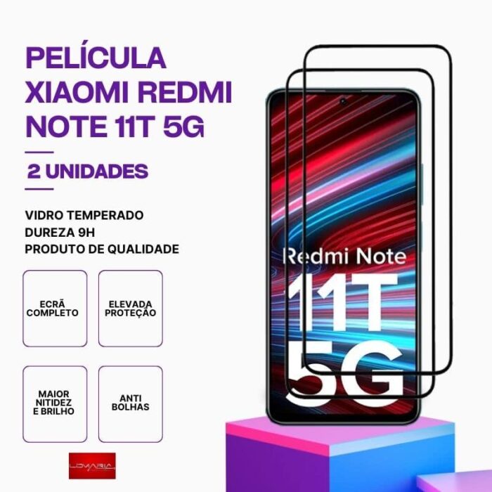 Película-Redmi-note-11T-5G-2 Pack 2 Películas vidro Redmi Note 11T 5G temperado premium