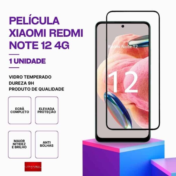 Película-Redmi-note-12-4G-1 Película Vidro Xiaomi Redmi note 12 4G – Vidro Temperado
