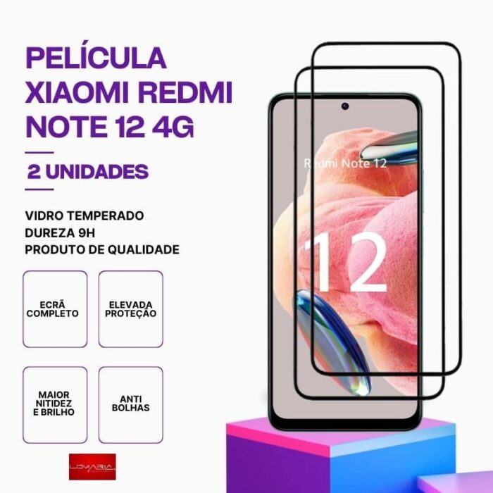 Película-Redmi-note-12-4G-2 Pack 2 Películas Vidro Xiaomi Redmi note 12 4G – Vidro Temperado