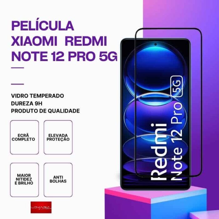 Película vidro Redmi Note 12 Pro 5G temperado premium