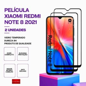 PACK 2 Películas Vidro Temperado Xiaomi Redmi Note 8 2021 – Proteção 9H contra riscos e impactos