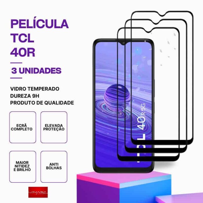 Película-TCL-40R-3 Pack 3 Películas TCL 40R Vidro temperado