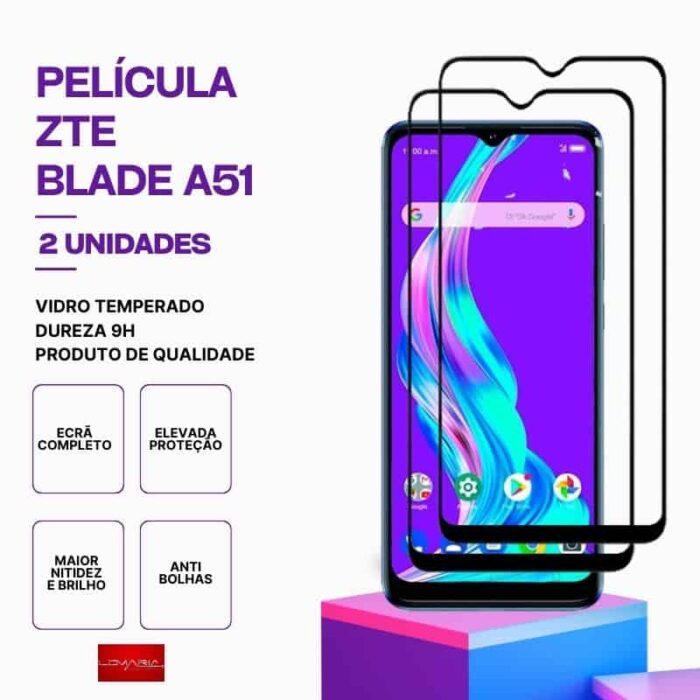 Película-ZTE-BLADE-A51-2 Pack 2 Películas Vidro ZTE A51 – Vidro Temperado – Proteção 9H