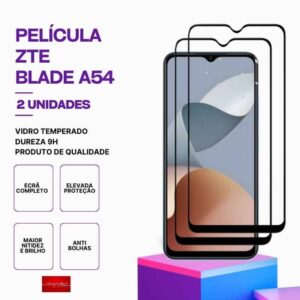 Pack 2 Películas Vidro ZTE A54 – Vidro Temperado – Proteção 9H