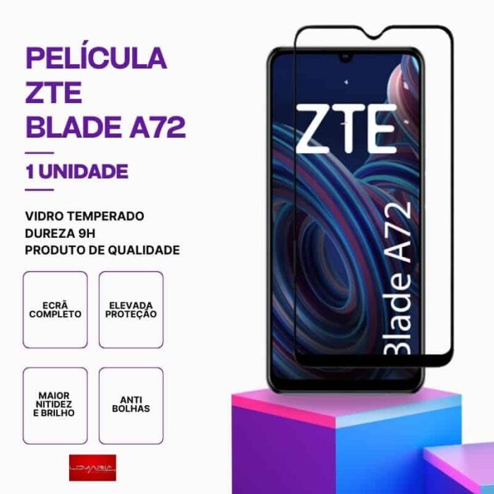 Película-ZTE-BLADE-A72-1 Película Vidro ZTE A72 – Vidro Temperado – Proteção 9H