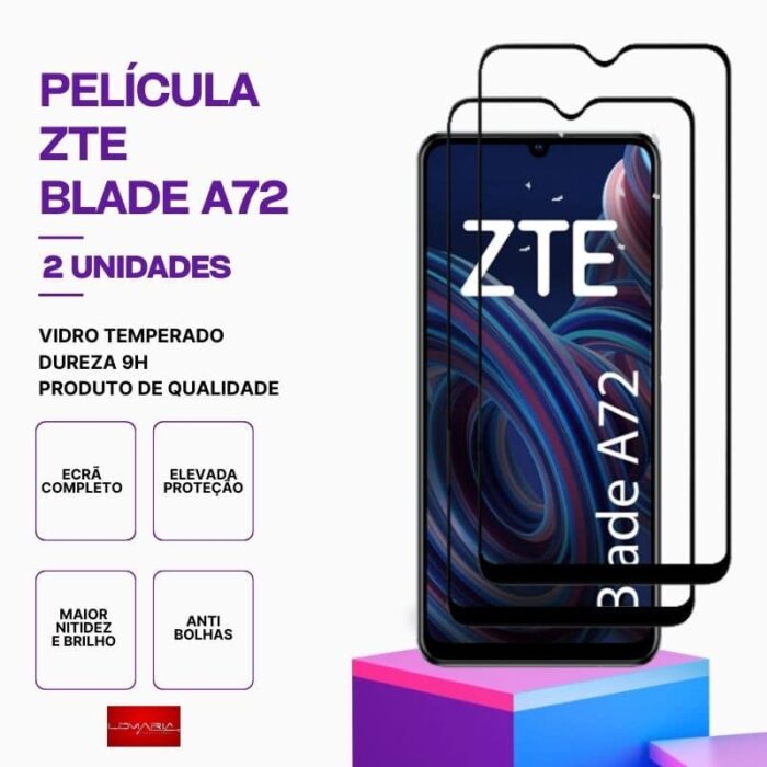 Película-ZTE-BLADE-A72-2 Pack 2 Películas Vidro ZTE A72 – Vidro Temperado – Proteção 9H