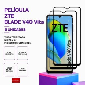 Pack 2 Películas Vidro ZTE V40 Vita – Vidro Temperado – Proteção 9H