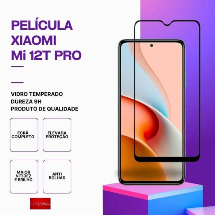 Película vidro Mi 12T Pro temperado premium