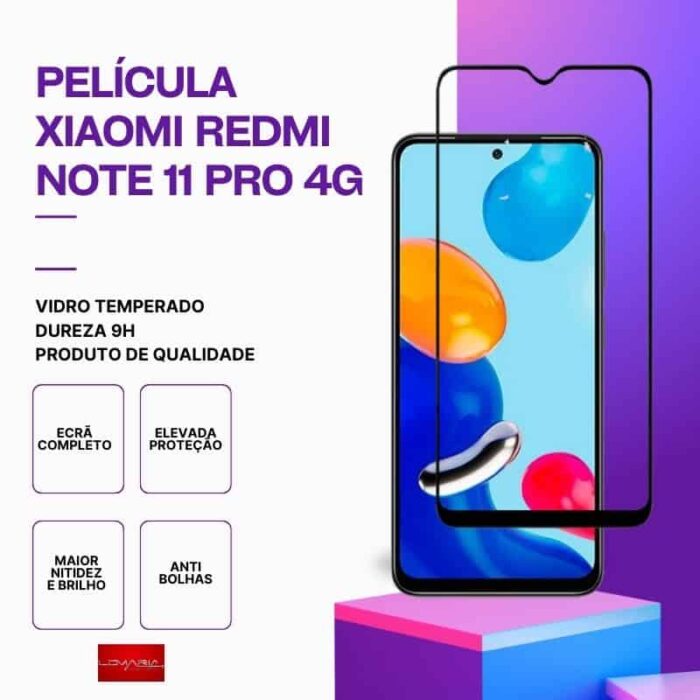 Película vidro Redmi Note 11 Pro 4G temperada premium