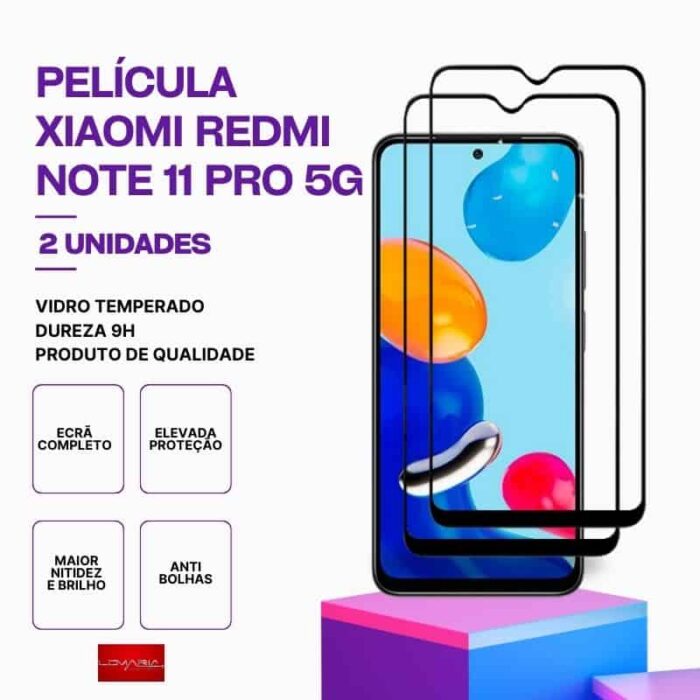 Película-redmi-note-11-pro-5g-2 Pack 2 Películas vidro Redmi Note 11 Pro 5G temperado premium