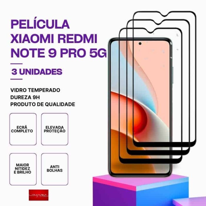 Película-redmi-note-9-pro-5g-3 Pack 3 Películas vidro Redmi Note 9 Pro 5G temperado premium