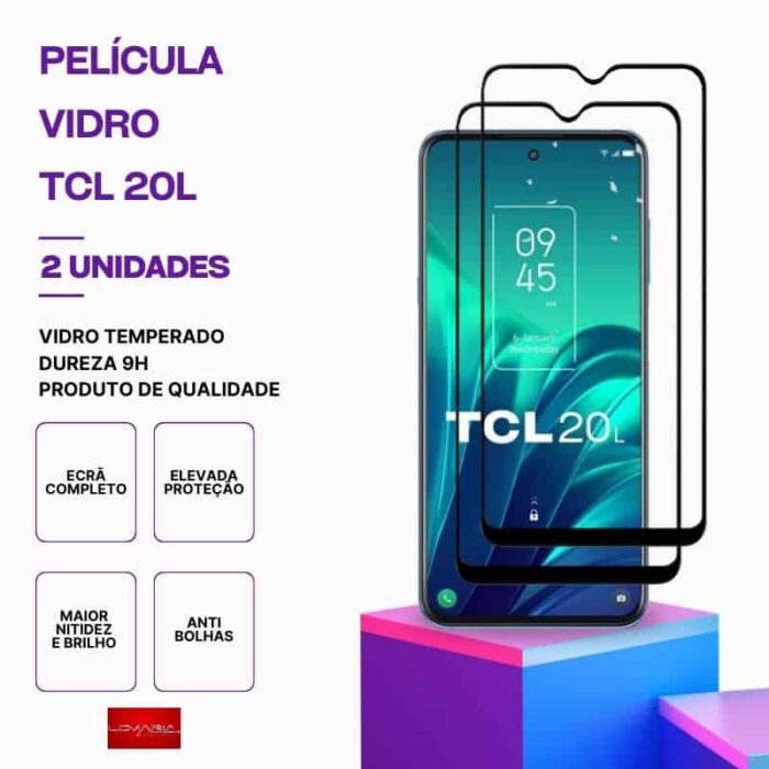película-vidro-tcl-20l-2-unidades Pack 2 Películas TCL 20L Vidro temperado - Proteção 9H