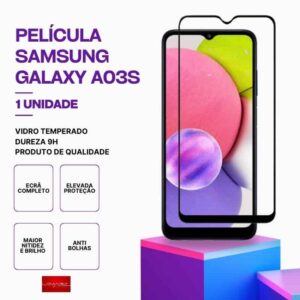 Película Vidro Samsung Galaxy A03S – Vidro Temperado – Proteção 9H