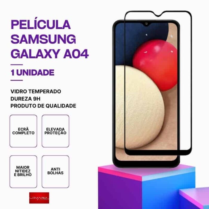 Película-Galaxy-A04-1 Película Vidro Samsung Galaxy A04 – Vidro Temperado – Proteção 9H
