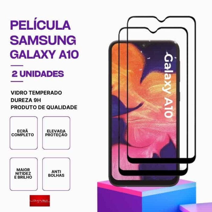 Película-Galaxy-A10-2 Pack 2 Película Vidro Samsung Galaxy A10 – Vidro Temperado – Proteção 9H