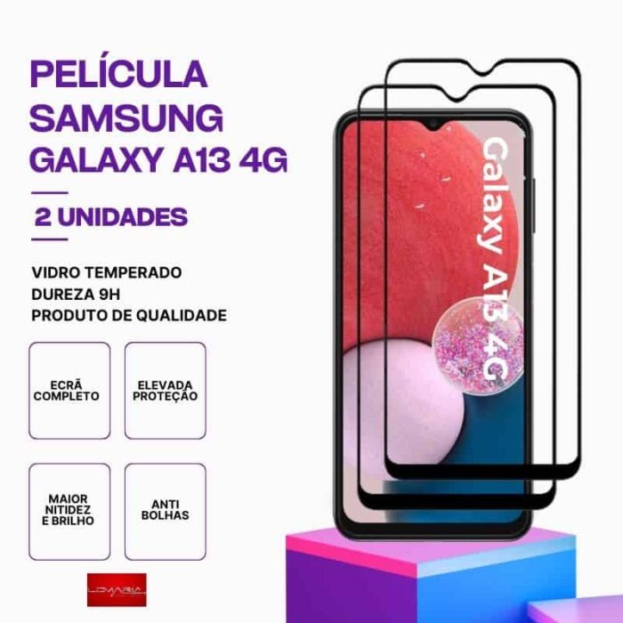 Pack 2 Película Vidro Samsung Galaxy A13 4G – Vidro Temperado – Proteção 9H