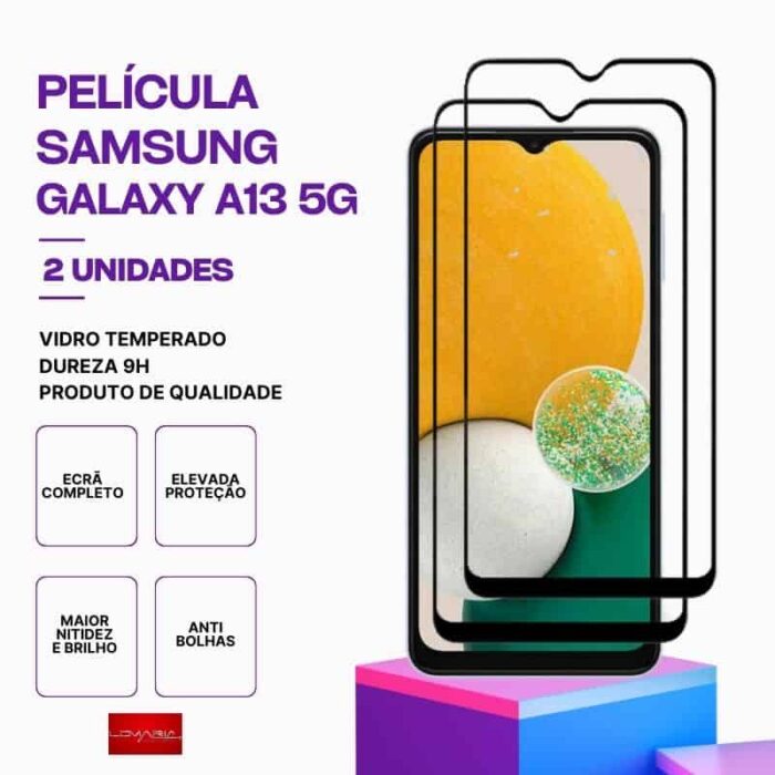 Película-Galaxy-A13-5G-2 Pack 2 Película Vidro Samsung Galaxy A13 5G