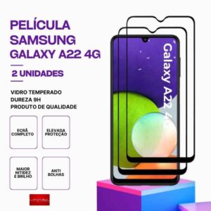 Pack 2 Película Vidro Samsung Galaxy A22 4G – Vidro Temperado – Proteção 9H