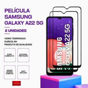 Pack 2 Película Vidro Samsung Galaxy A22 5G – Vidro Temperado – Proteção 9H