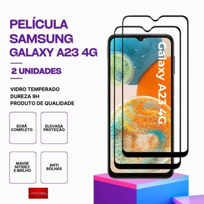 Pack 2 Película Vidro Samsung Galaxy A23 4G – Vidro Temperado – Proteção 9H