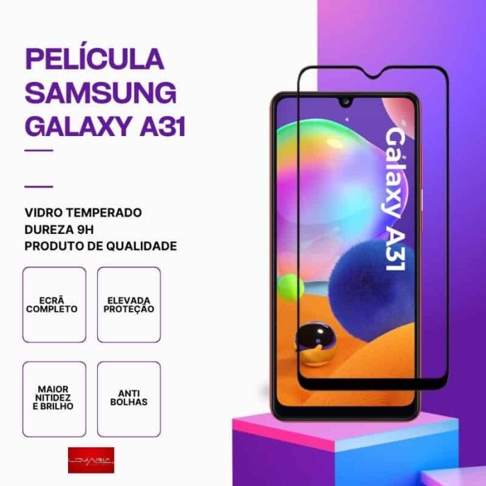 Película Vidro Samsung Galaxy A31 – Vidro Temperado – Proteção 9H