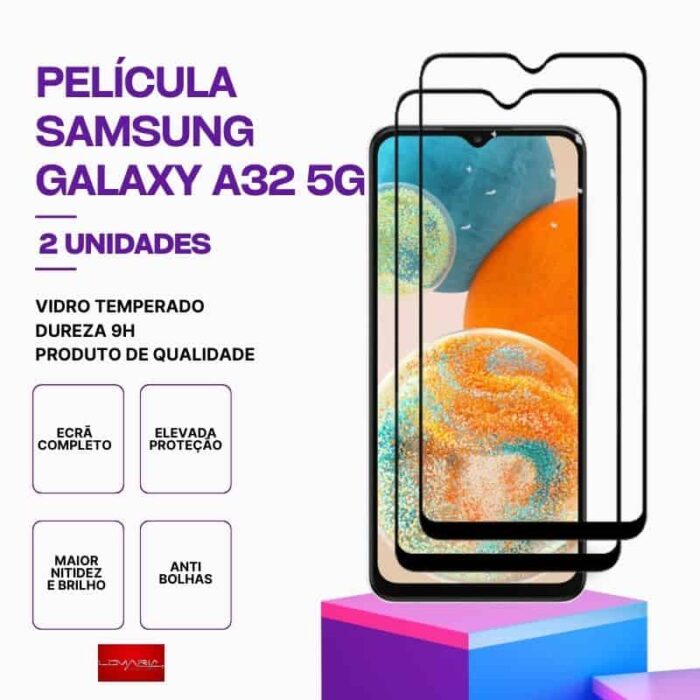 Película-Galaxy-A32-5G-2 Pack2 Película Vidro Samsung Galaxy A32 5G – Vidro Temperado – Proteção 9H