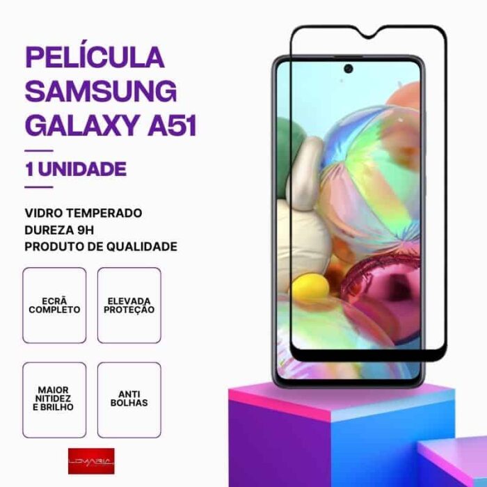 Película Vidro Samsung Galaxy A51 – Vidro Temperado – Proteção 9H