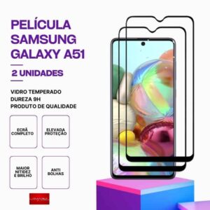 Pack 2 Películas Vidro Samsung Galaxy A51 – Vidro Temperado – Proteção 9H
