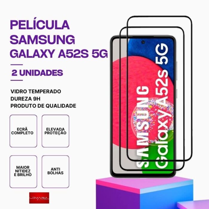 Película-Galaxy-A52S-5G-2 Pack 2 Película Vidro Samsung Galaxy A52S 5G – Vidro Temperado – Proteção 9H