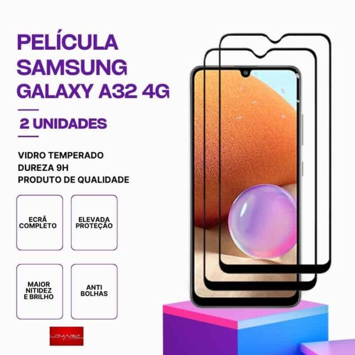 Película-Galaxy-A32-4G-2 Pack 2 Películas Vidro Samsung Galaxy A32 4G – Vidro Temperado – Proteção 9H