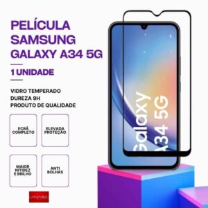 Película Vidro Samsung Galaxy A34 5G – Vidro Temperado – Proteção 9H