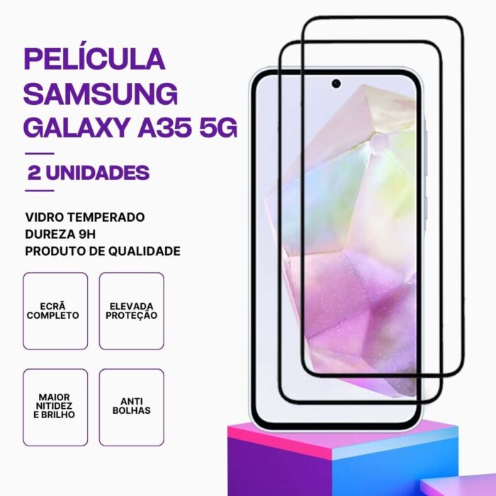 Pack 2 Películas Vidro Samsung Galaxy A35 5G – Proteção 9H