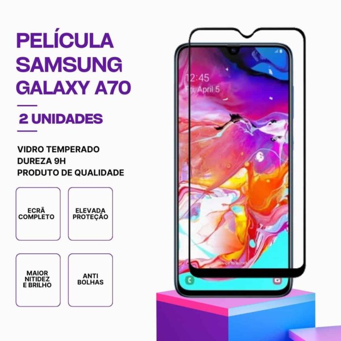 Pack 2 Películas Vidro Samsung Galaxy A70 – Proteção 9H