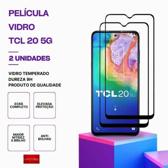 película-vidro-tcl-20-5G-2-unidades Pack 2 Películas Vidro TCL 20 5G temperado – Proteção 9H