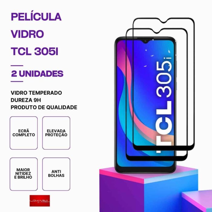 película-vidro-tcl-305i-2-unidades Pack 2 Películas vidro TCL 305i temperado – Proteção 9H
