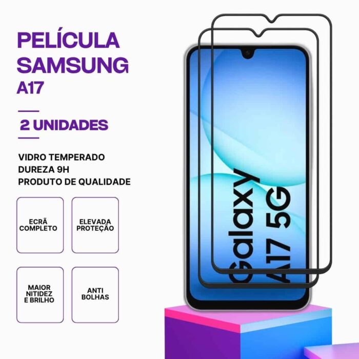 Pack 2 Películas Vidro Samsung Galaxy A17 5G – Proteção 9H