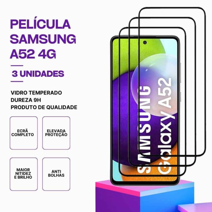 pack 3 Películas Samsung galaxy A52 4G – Proteção 9H